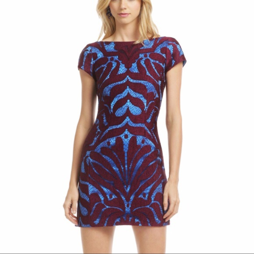 Nanette Lepore Wild One Lace Panel Cocktail Dress